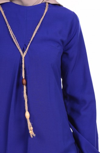 بينجيسو فستان بتصميم مُزين بقلادة 4073-10 لون أزرق 4073-10