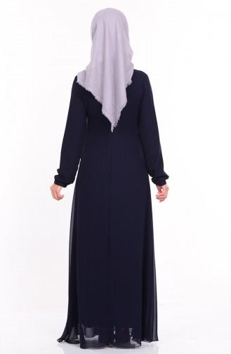 Dunkelblau Hijab Kleider 99005-01