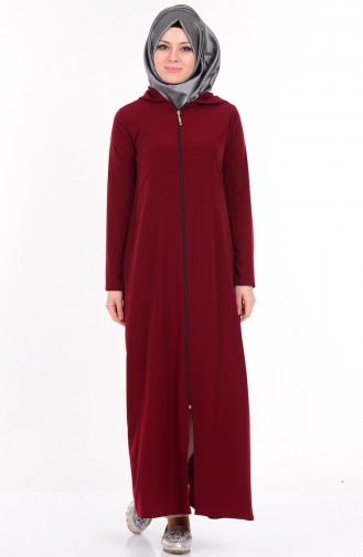 Abaya mit Kapuzen 2099-09 Weinrot 2099-09