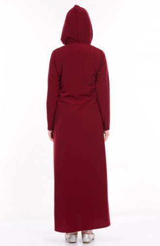 Abaya mit Kapuzen 2099-09 Weinrot 2099-09