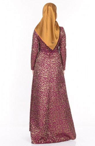 Claret Red Hijab Evening Dress 9450A-04