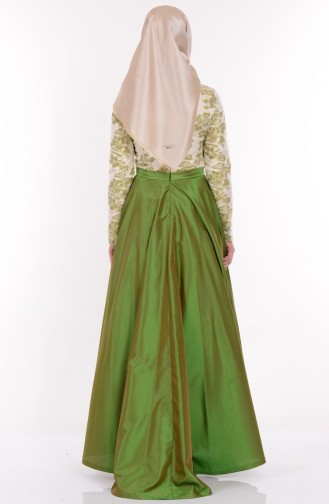 Robe de Soirée Bordée 9455-04 Vert 9455-04