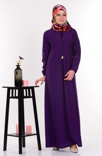 سويد فستان بتصميم قصة واسعة 4074-01 لون بنفسجي 4074-01