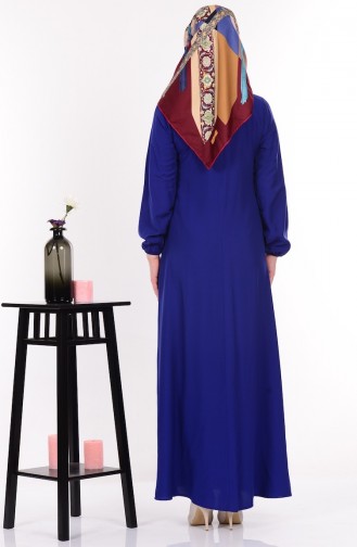 Saxe Hijab Dress 4074-09
