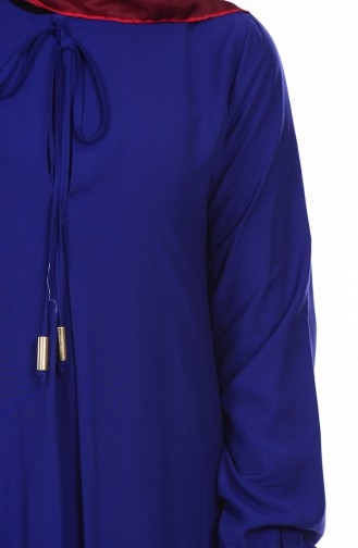 Saks-Blau Hijab Kleider 4074-09