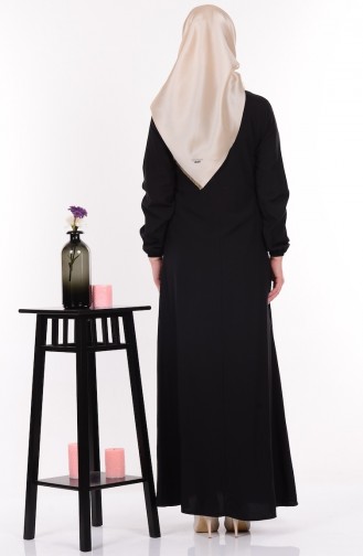 سويد فستان بتصميم قصة واسعة 4074-06 لون أسود 4074-06