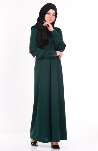 Green Hijab Dress 1181-05