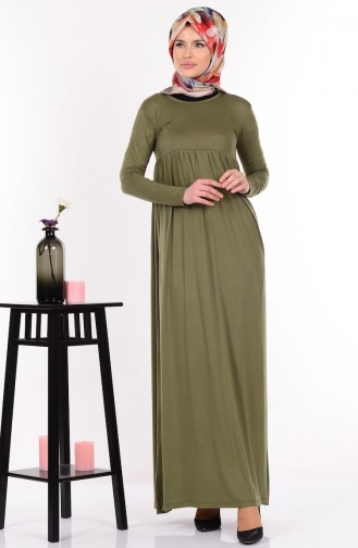 فستان أخضر كاكي باهت 0729B-09