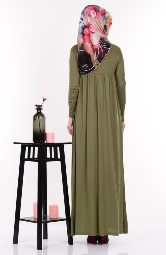 Hellkhaki grün Hijab Kleider 0729B-09
