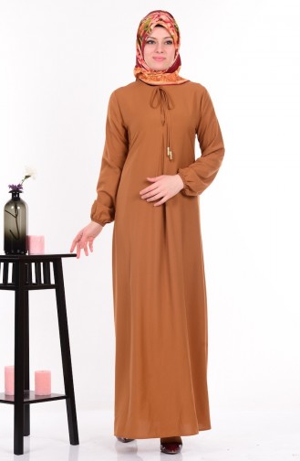 Tobacco Hijab Dress 4074-05