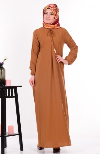 Tobacco Hijab Dress 4074-05