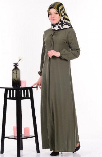 سويد فستان بتصميم قصة واسعة 4074-10 لون أخضر 4074-10