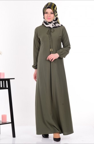 Grün Hijab Kleider 4074-10