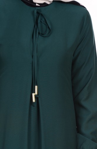 سويد فستان بتصميم قصة واسعة 4074-03 لون أخضر زمردي 4074-03