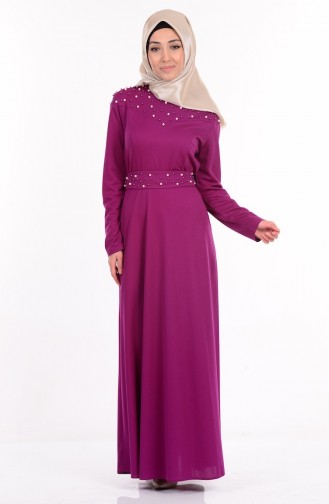 Plum Hijab Dress 2841-04
