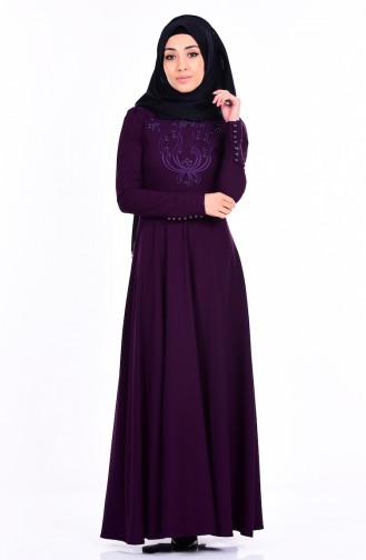Zwetschge Hijab Kleider 1614-02