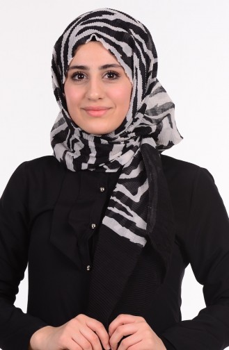 Piliseli Cotton Şal 50098-10 Siyah