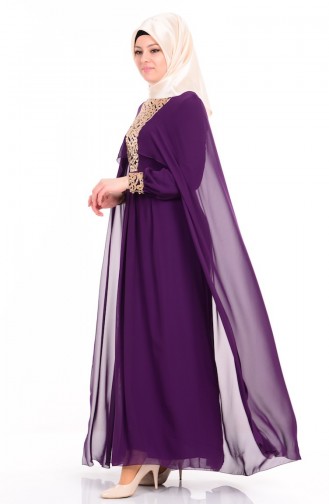 Purple Hijab Evening Dress 52551-05