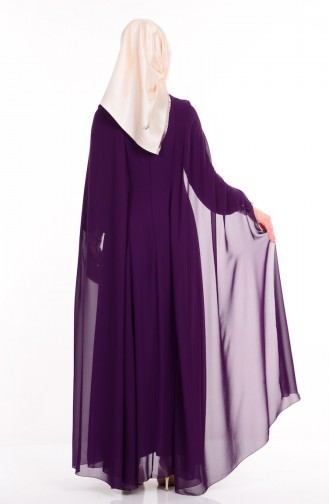 Purple Hijab Evening Dress 52551-05