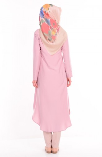 Düğmeli Tunik 2034-07 Pembe