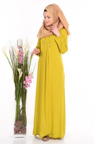 Oil Green Hijab Dress 1134-15