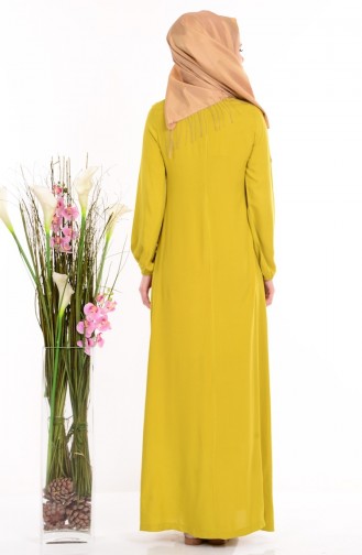 Oil Green Hijab Dress 1134-15