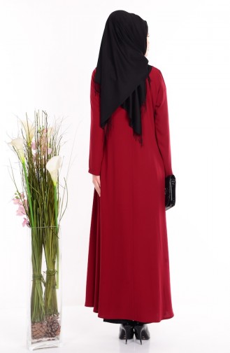 ABaya İmprimée 1503-02 Bordeaux 1503-02