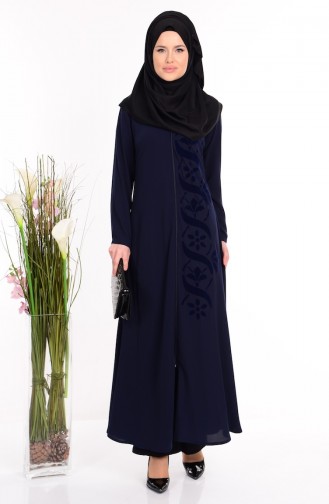 Navy Blue Abaya 1503-01