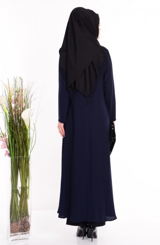 ABaya İmprimée 1503-01 Bleu marine 1503-01