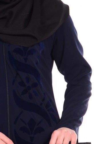 ABaya İmprimée 1503-01 Bleu marine 1503-01