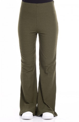 Wide Leg Pants 3470-01 Khaki Green 3470-01