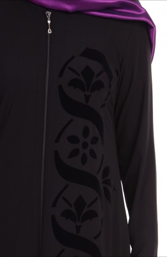 ABaya İmprimée 1503-04 Noir 1503-04