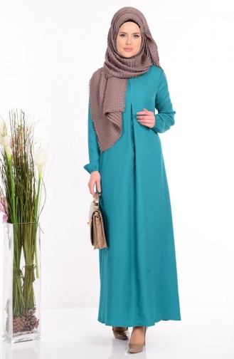 Grün Hijab Kleider 2728-03