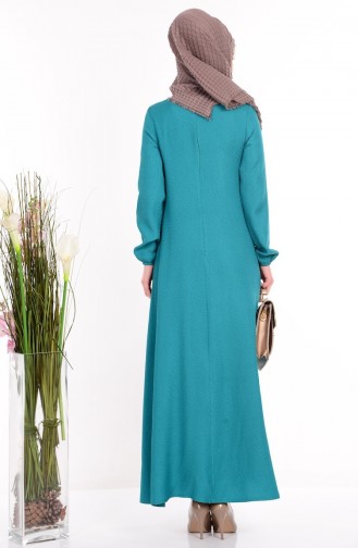 Grün Hijab Kleider 2728-03