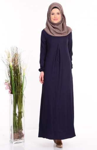 Dunkelblau Hijab Kleider 2728-04