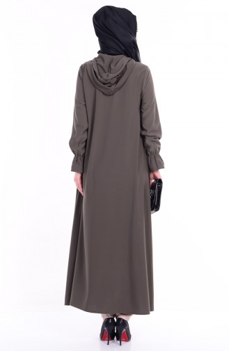 Geraftes Abaya 2101-09 Khaki Grün 2101-09