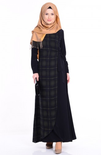 Khaki Hijab Kleider 3880-03
