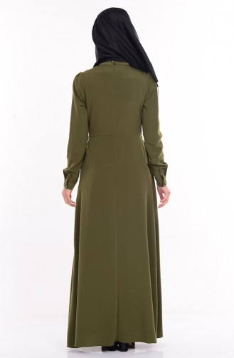 Khaki Hijab Dress 1625-03