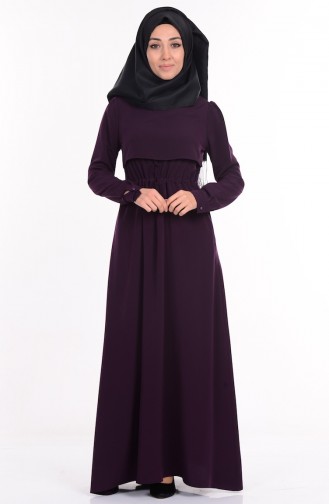 Plum Hijab Dress 1625-04