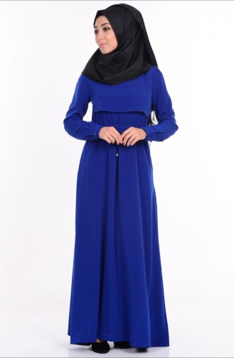 Saxe Hijab Dress 1625-05