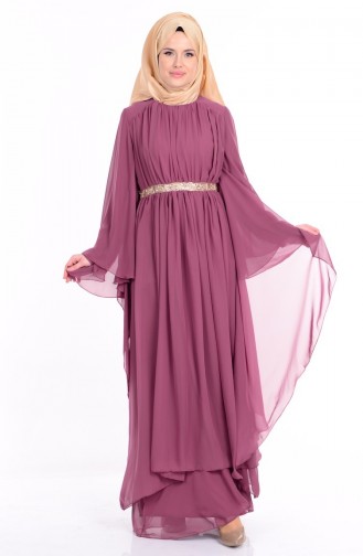 Robe Hijab Rose Pâle 52570-01