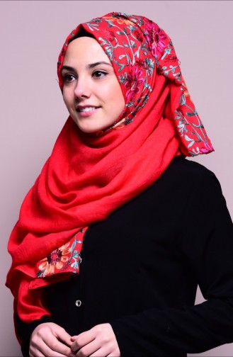 Lamra Embroidered Shawl 50000-06 Red 50000-06
