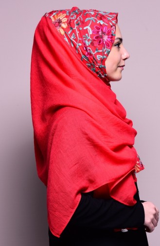 Lamra Embroidered Shawl 50000-06 Red 50000-06