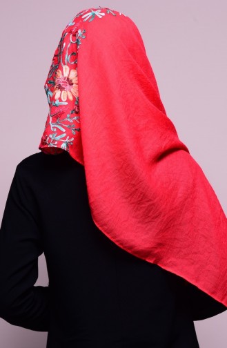 Lamra Embroidered Shawl 50000-06 Red 50000-06