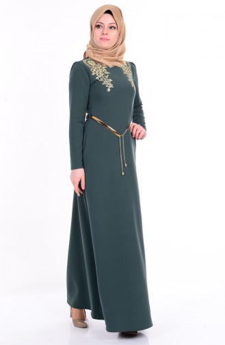 Smaragdgrün Hijab-Abendkleider 5011-08