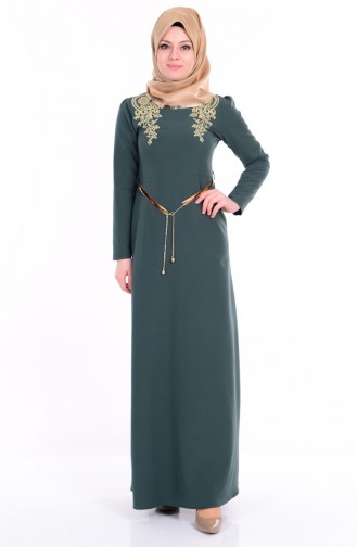 Smaragdgrün Hijab-Abendkleider 5011-08