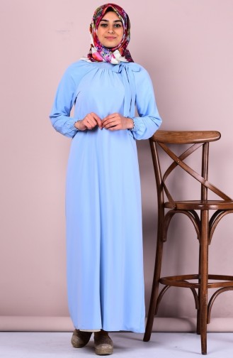 Baby Blue Hijab Dress 1376-03