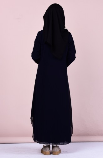 Abaya mit Pailetten 4101-02 Dunkelblau 4101-02