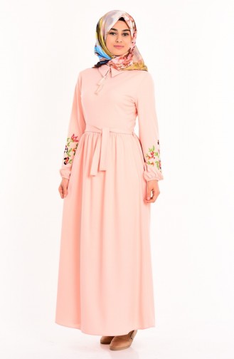 فستان زهري فاتح 4128-07