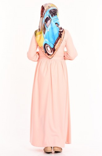 Hellrosa Hijab Kleider 4128-07